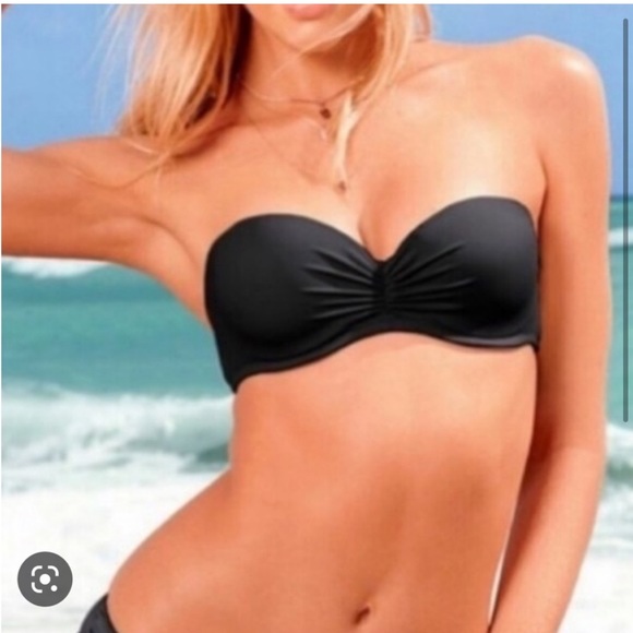 Victoria’s Secret 36C pink & black flirt bandeau bikini tops - Picture 11 of 16